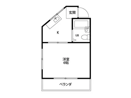 レインボーコアII(1K/2階)の間取り写真