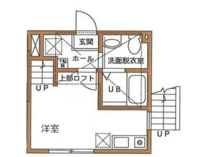 ハーミットクラブハウス宿河原(ワンルーム/1階)の間取り写真