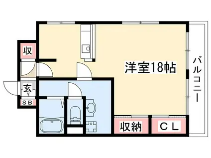 メートービル(ワンルーム/4階)の間取り写真