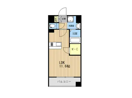 LIBTH代継橋(ワンルーム/8階)の間取り写真