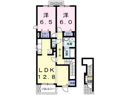 ドライアドA(2LDK/2階)の間取り写真