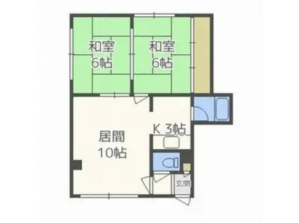 レジデンス信和(2LDK/3階)の間取り写真