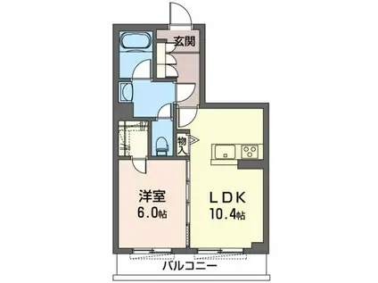 フェリーチェ(1LDK/2階)の間取り写真