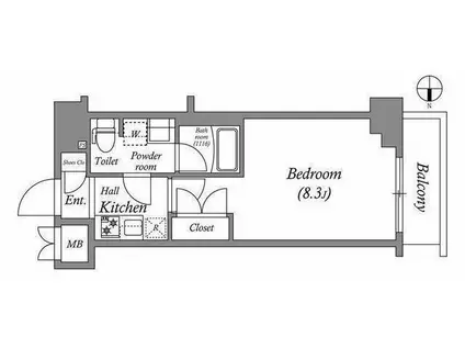SHOKEN RESIDENCE八王子(1K/6階)の間取り写真