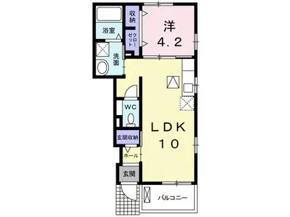 ワイズKM II(1LDK/1階)の間取り写真