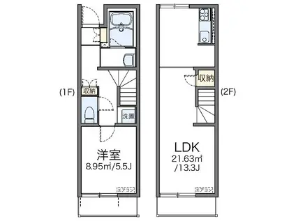 レオネクストコンカドール(1LDK/1階)の間取り写真
