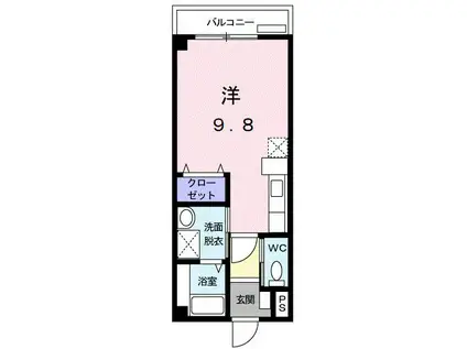 VIOLA・LUTEA(ワンルーム/2階)の間取り写真