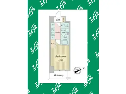 リバーコート砂田橋 II(1K/10階)の間取り写真