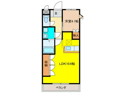 GOODWILL(1LDK/1階)の間取り写真