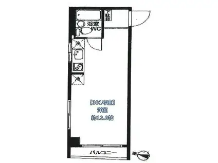 コーポ寺前(ワンルーム/3階)の間取り写真