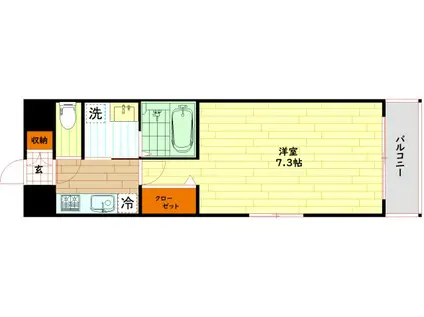 スペランツァII都島(1K/5階)の間取り写真