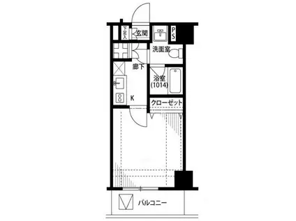 プレール・ドゥーク高輪(1K/7階)の間取り写真