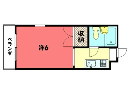 エースハイム一乗寺(1K/2階)の間取り写真