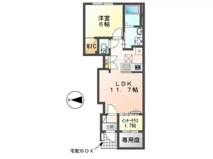 大村町アパート(1LDK/1階)の間取り写真