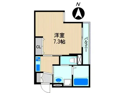 VIE ORNER川崎(1K/2階)の間取り写真