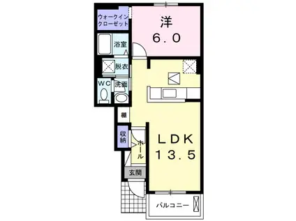 フレシールII(1LDK/1階)の間取り写真