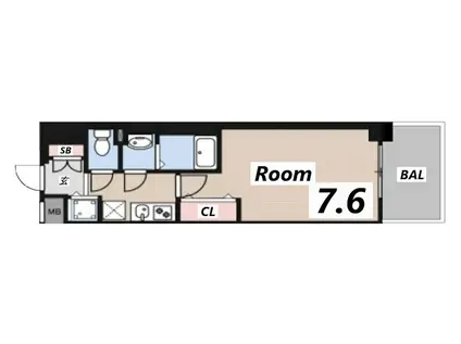 LUXE神戸ウエスト(1K/6階)の間取り写真