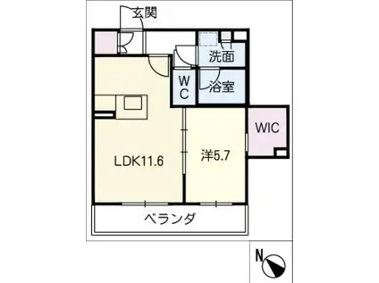 グランドソレイユ(1LDK/3階)の間取り写真