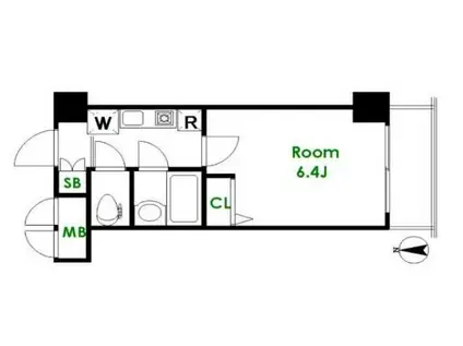 エクセリア西荻窪(1K/2階)の間取り写真