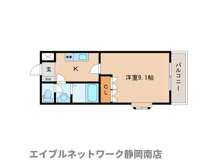 エスタジール(1K/2階)の間取り写真