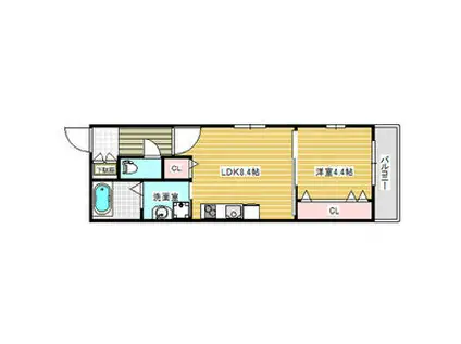 LA VIE BELLE 宝山町(1LDK/1階)の間取り写真