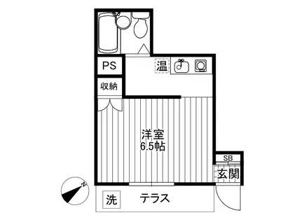マメゾン羽根木(ワンルーム/1階)の間取り写真