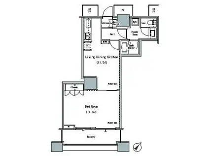 ザ 東京タワーズ ミッドタワー(1LDK/21階)の間取り写真