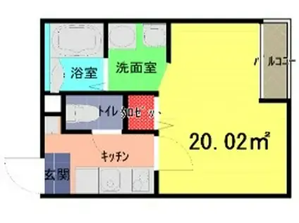 LINO AGEO(ワンルーム/1階)の間取り写真