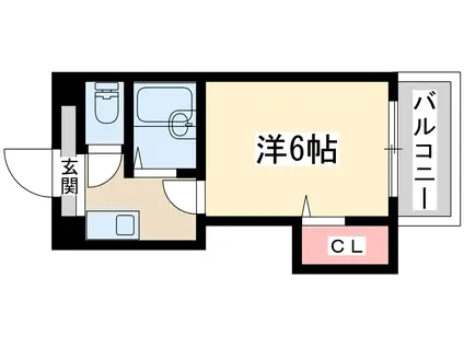 クオーレ十三東(1K/4階)の間取り写真