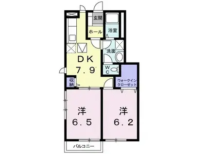 シゴーニュI(2DK/1階)の間取り写真