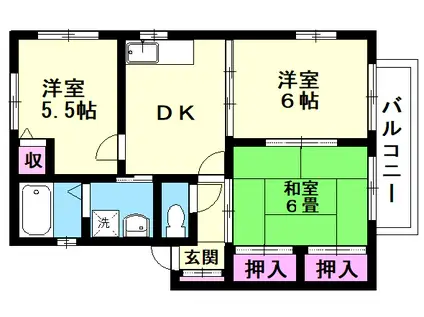 プリンスサティ(3DK/2階)の間取り写真
