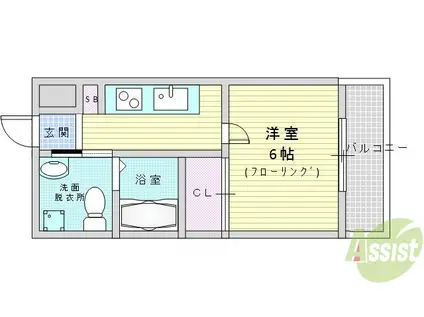 MCOURT関大前(1K/4階)の間取り写真