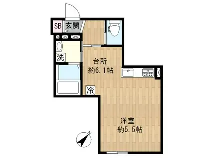 イル・ポスト・ソレッジャート(ワンルーム/1階)の間取り写真