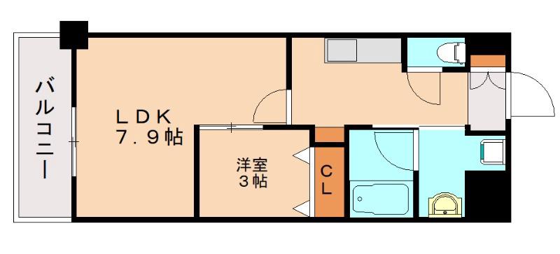 コンダクトレジデンスJINNOHARU(1LDK/6階)の間取り写真