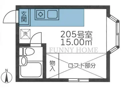 ラスカサス下高井戸(1K/2階)の間取り写真