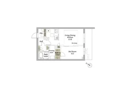 リコラータ(1LDK/1階)の間取り写真