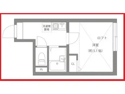 ブルーム(1K/3階)の間取り写真