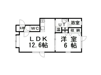 カーサ文苑7号館(1LDK/1階)の間取り写真