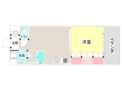 ラクーレV片野(1DK/5階)の間取り写真