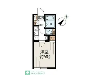 サード松戸(1K/2階)の間取り写真