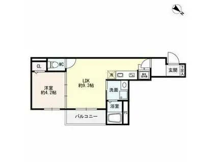 F ASECIA-HK(1LDK/2階)の間取り写真