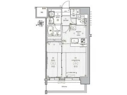 メイクス鶴舞II(1LDK/14階)の間取り写真