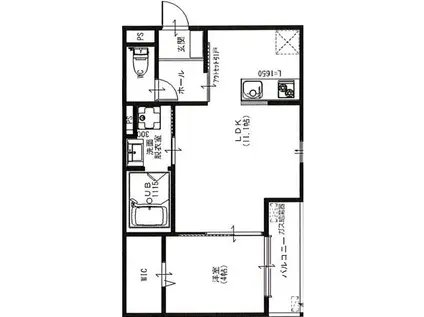 アート樟葉(1LDK/2階)の間取り写真