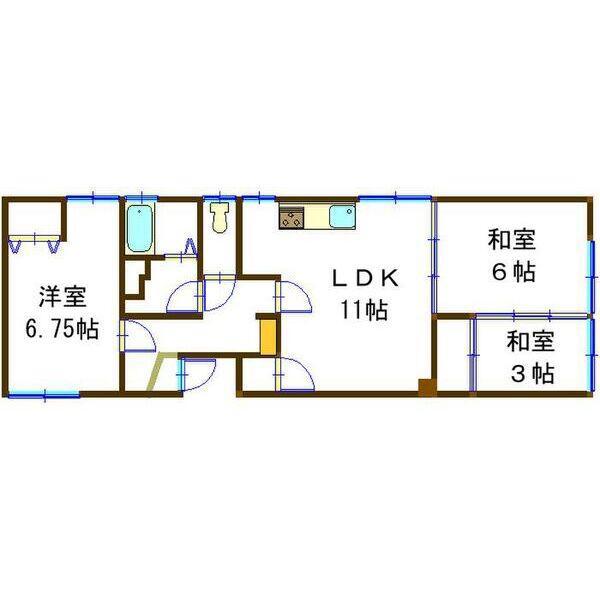 協和マンション(3LDK/2階)の間取り写真