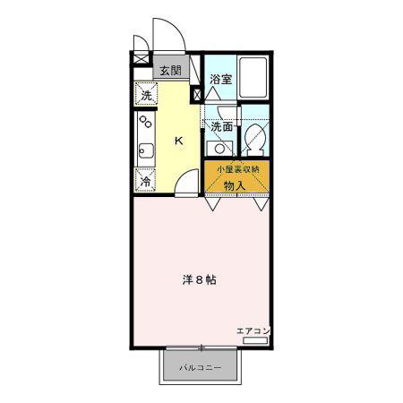 メゾンモナリエ(1K/2階)の間取り写真