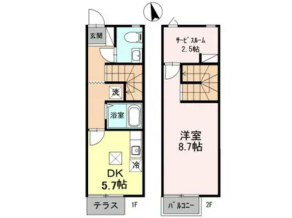 CASAJR箱崎(1SDK/1階)の間取り写真