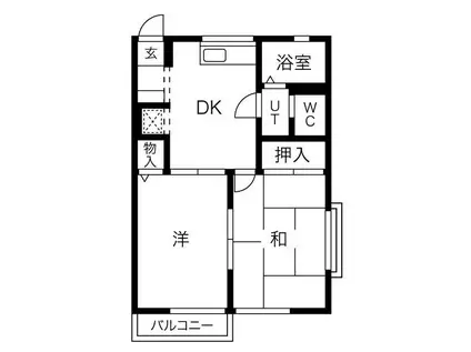 コンフォート千歳台(2DK/2階)の間取り写真