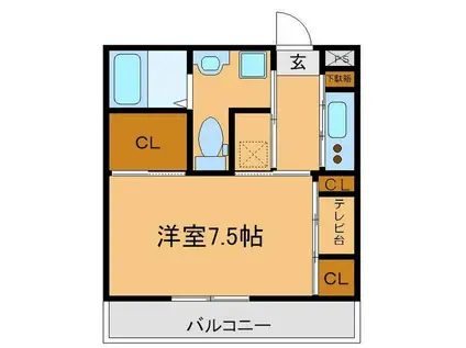 リブリ・プレミール(1K/2階)の間取り写真