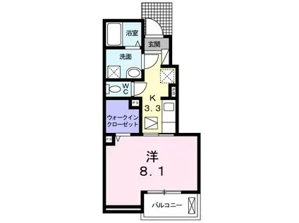 ヴィラ・大砂場A(1K/1階)の間取り写真