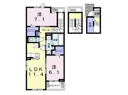 パルテンツァ(2LDK/3階)の間取り写真